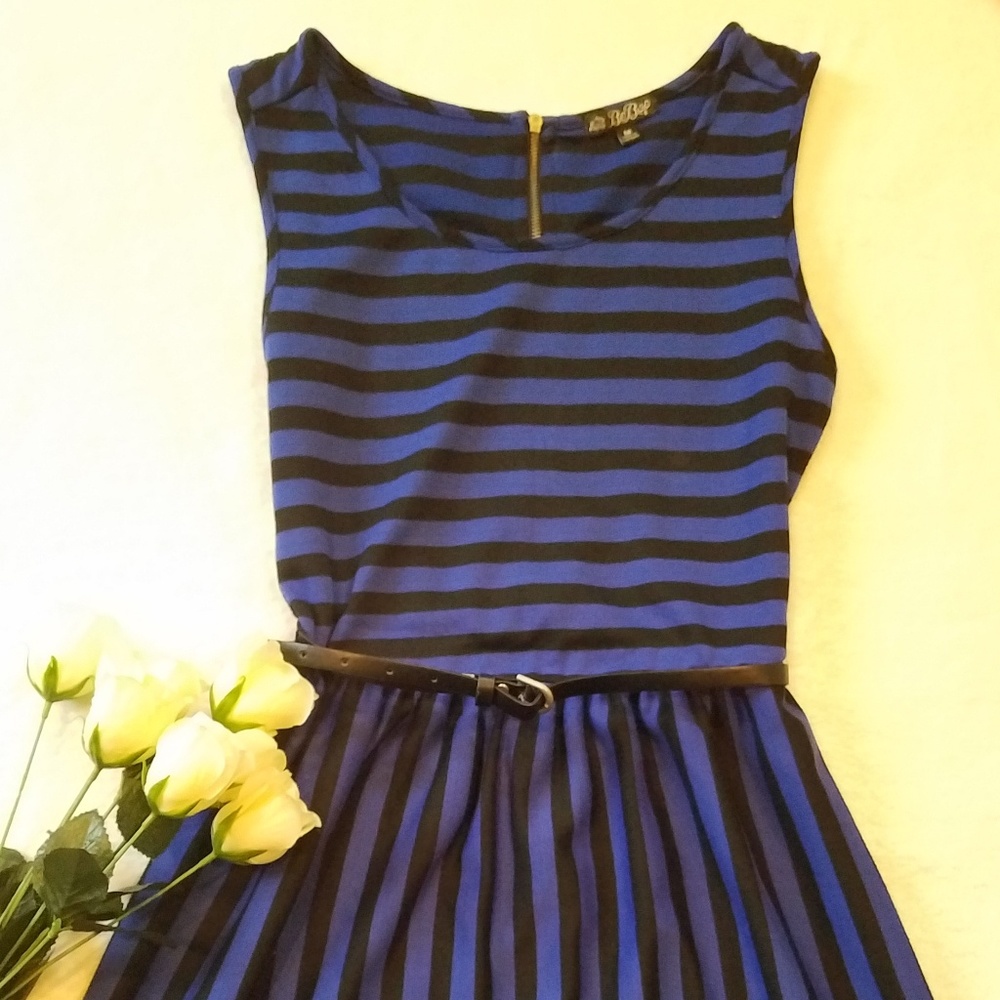 BEBOP Striped Blue Dress
